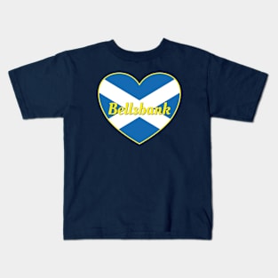 Bellsbank Scotland UK Scotland Flag Heart Kids T-Shirt